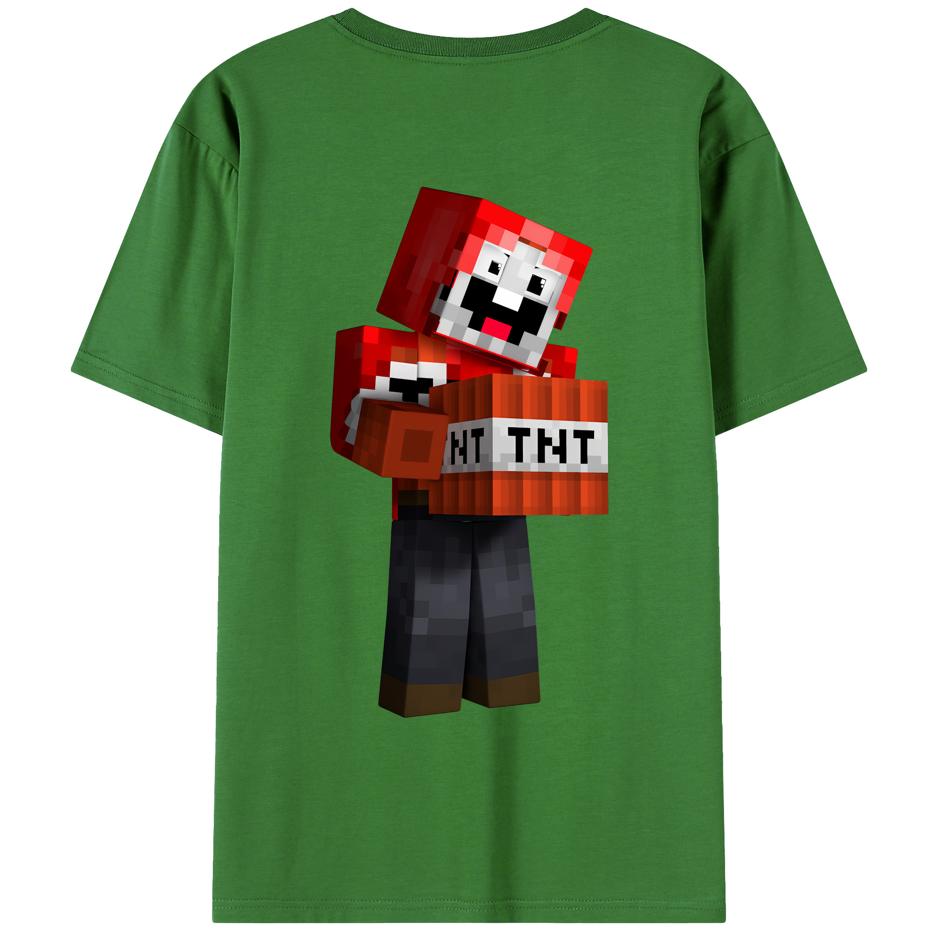 （画像用） マインクラフト ブロックの世界 Minecraft MC Block world レディース半袖Tシャツ(バックプリント)